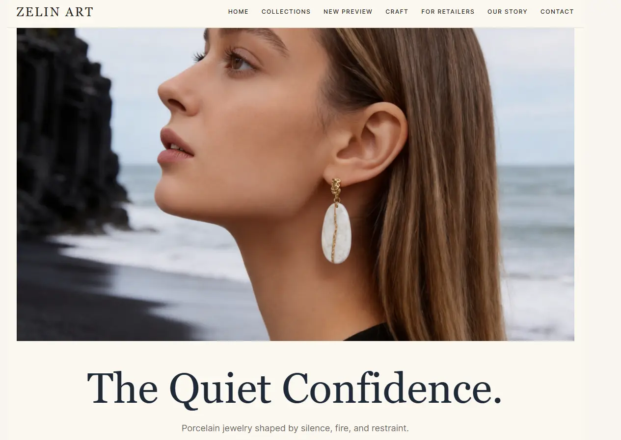 ZELIN ART website homepage screenshot